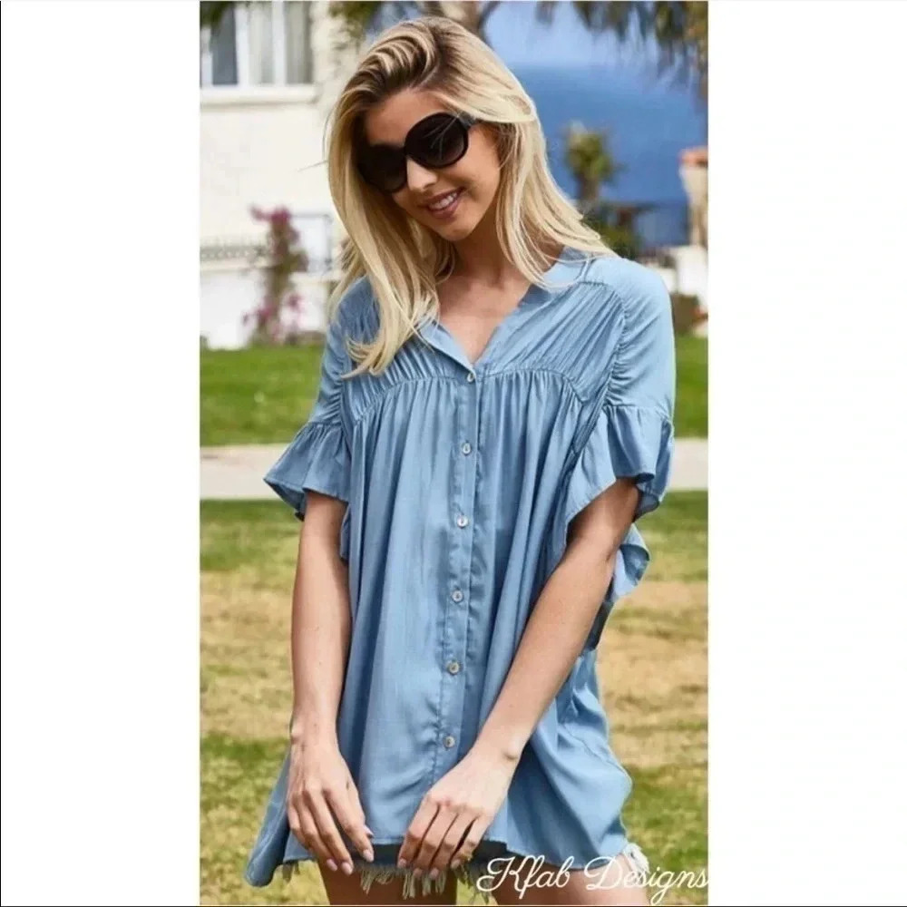 Shirred Tencel Top - Picture 5 of 7